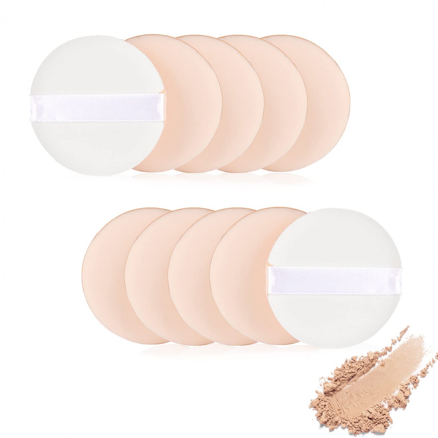 Luckycivia 2.2 Inch 20 Pieces Cosmetic Powder Puff, Soft Sponge Foundation Makeup Tool, BB Cream Fou