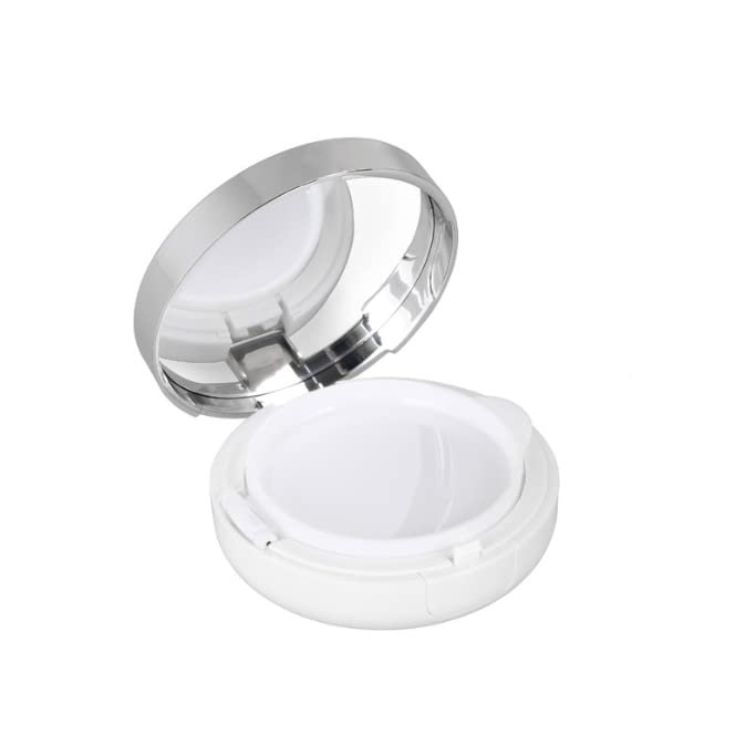 JQYXSS Make-up Powder Container Air Cushion Foundation BB Cream BoxLuxurious White silver edge Lids 