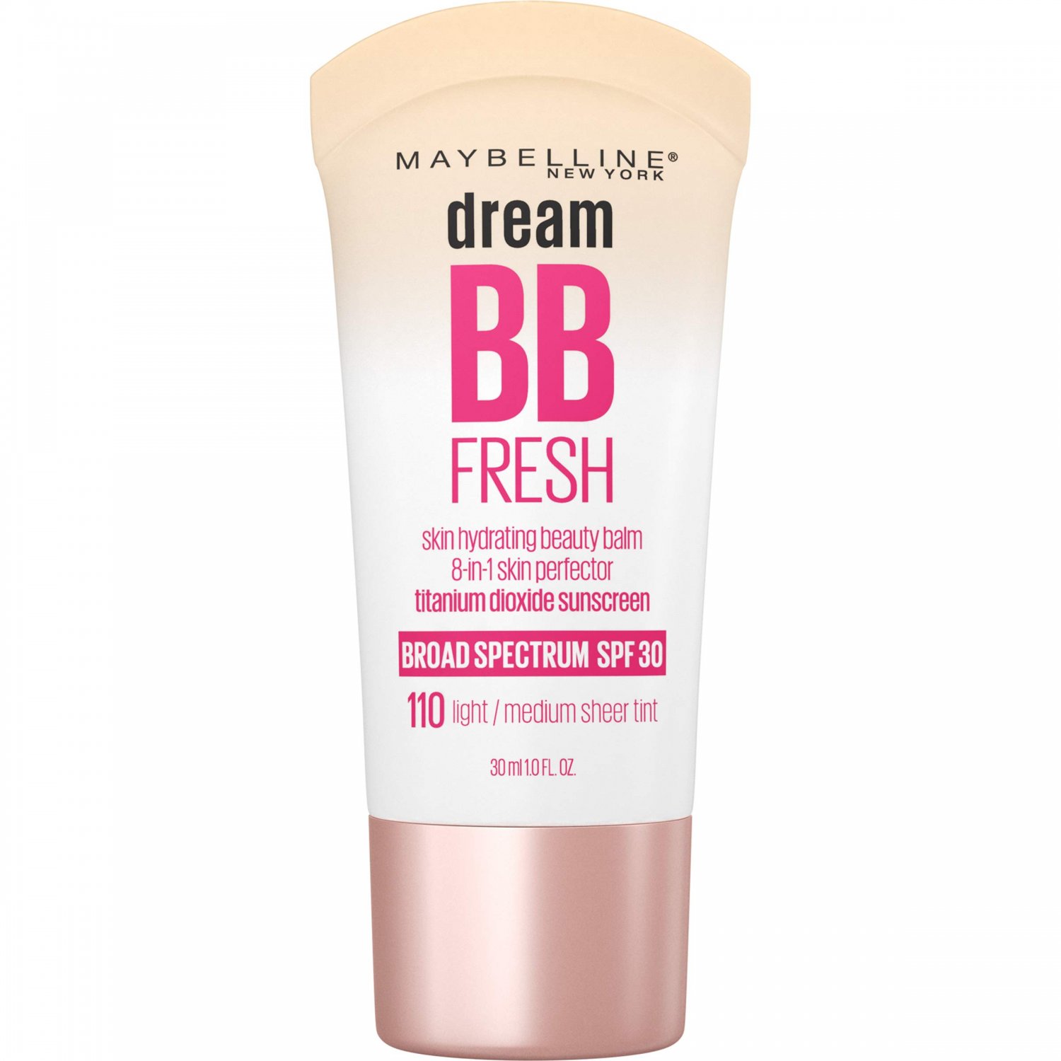 Maybelline Dream Fresh BB 8-in-1 Beauty Balm Skin Perfector SPF 30, Light/Medium, 1 oz (Pack of 4)
