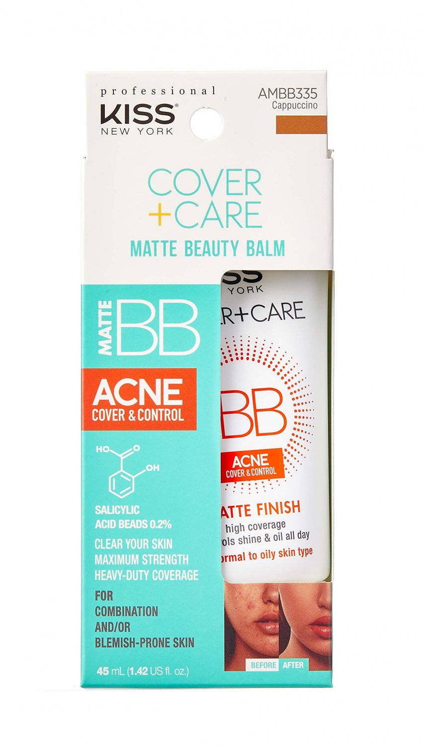 KISS Cover + Care Acne Control Matte Finish Beauty Balm- AMBB335 (Matte-Cappuccino)