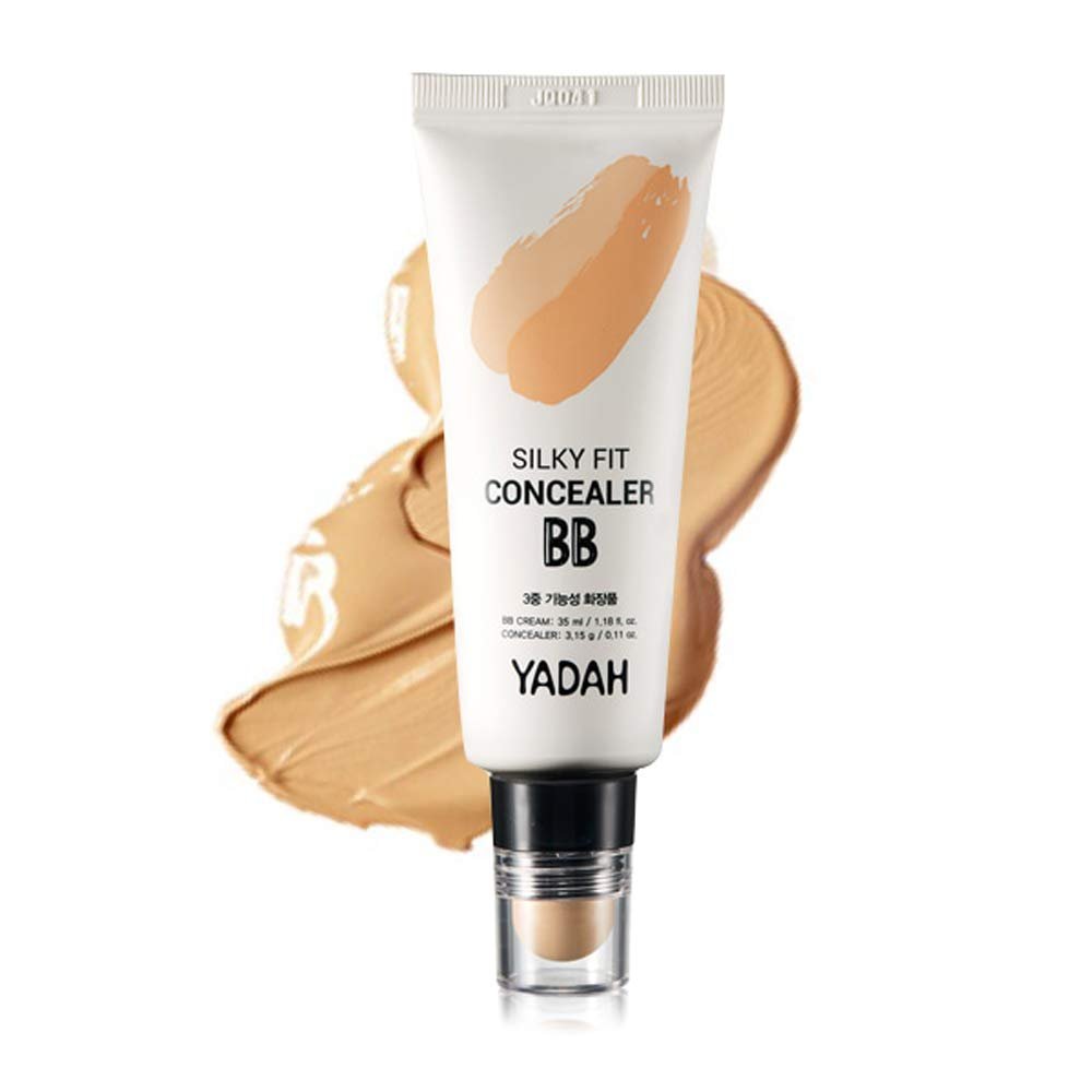 YADAH Silky Fit Concealer BB Power Brightening 1.18 Ounce 23 Natural Beige, 2 in 1 Base Makeup Natur