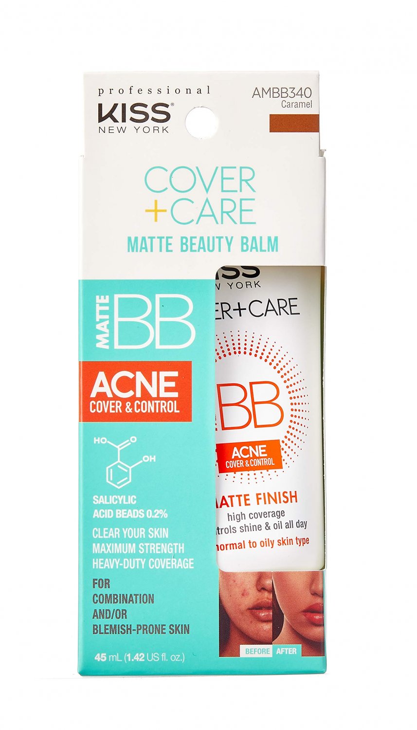 Ruby Kiss Cover + Care Acne Control Matte Finish Beauty Balm- AMBB340 (Matte-Caramel)