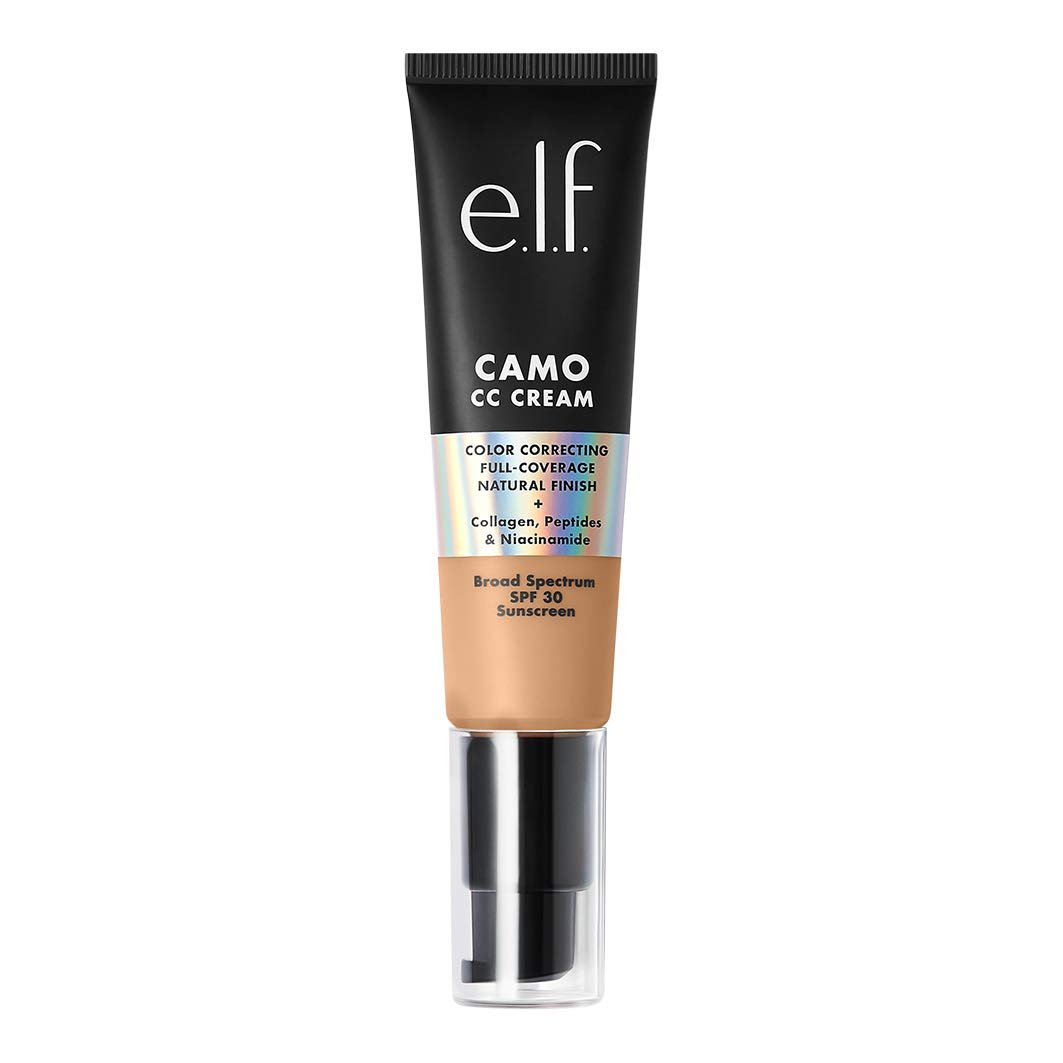 e.l.f. Camo CC Cream | Color Correcting Full Coverage Foundation with SPF 30 | Medium 330 W | 1.05 O