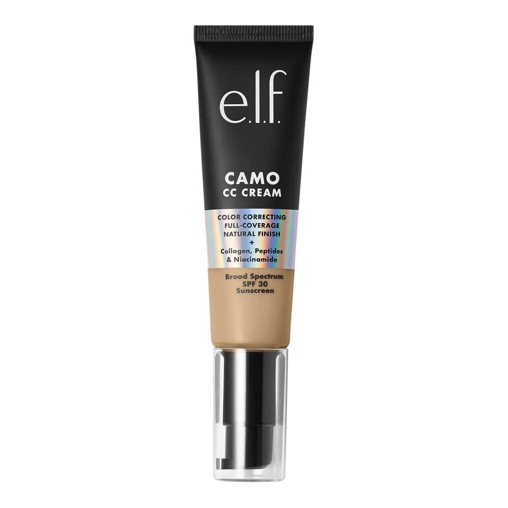 e.l.f. Camo CC Cream, Color Correcting Medium-To-Full Coverage Foundation with SPF 30, Light 205 N, 