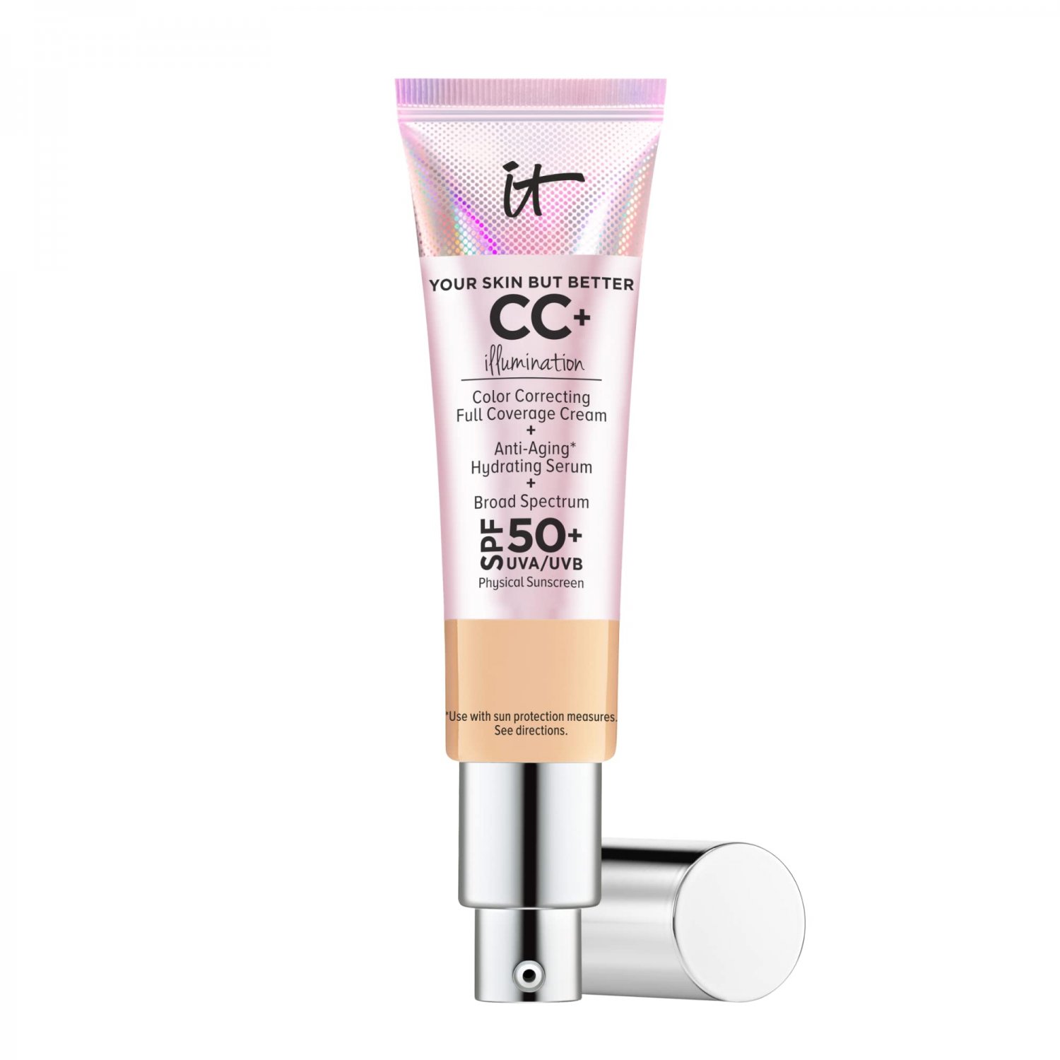 IT Cosmetics Your Skin But Better CC+ Cream Illumination, Medium (W) - Color Correcting Cream, Full-