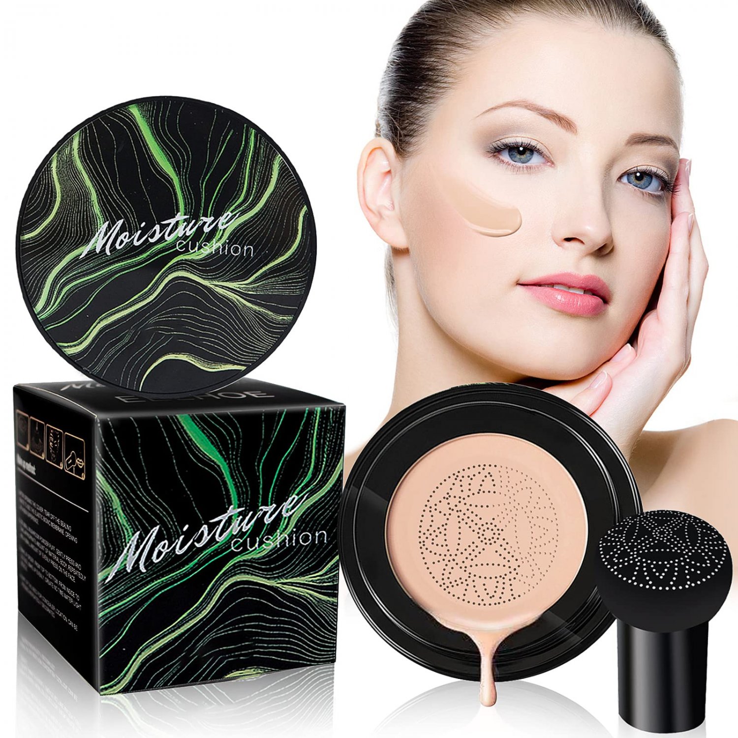 Mushroom Head Air Cushion CC Cream - BB Cream Face Makeup Foundation for Mature Skin Moisturizing Co