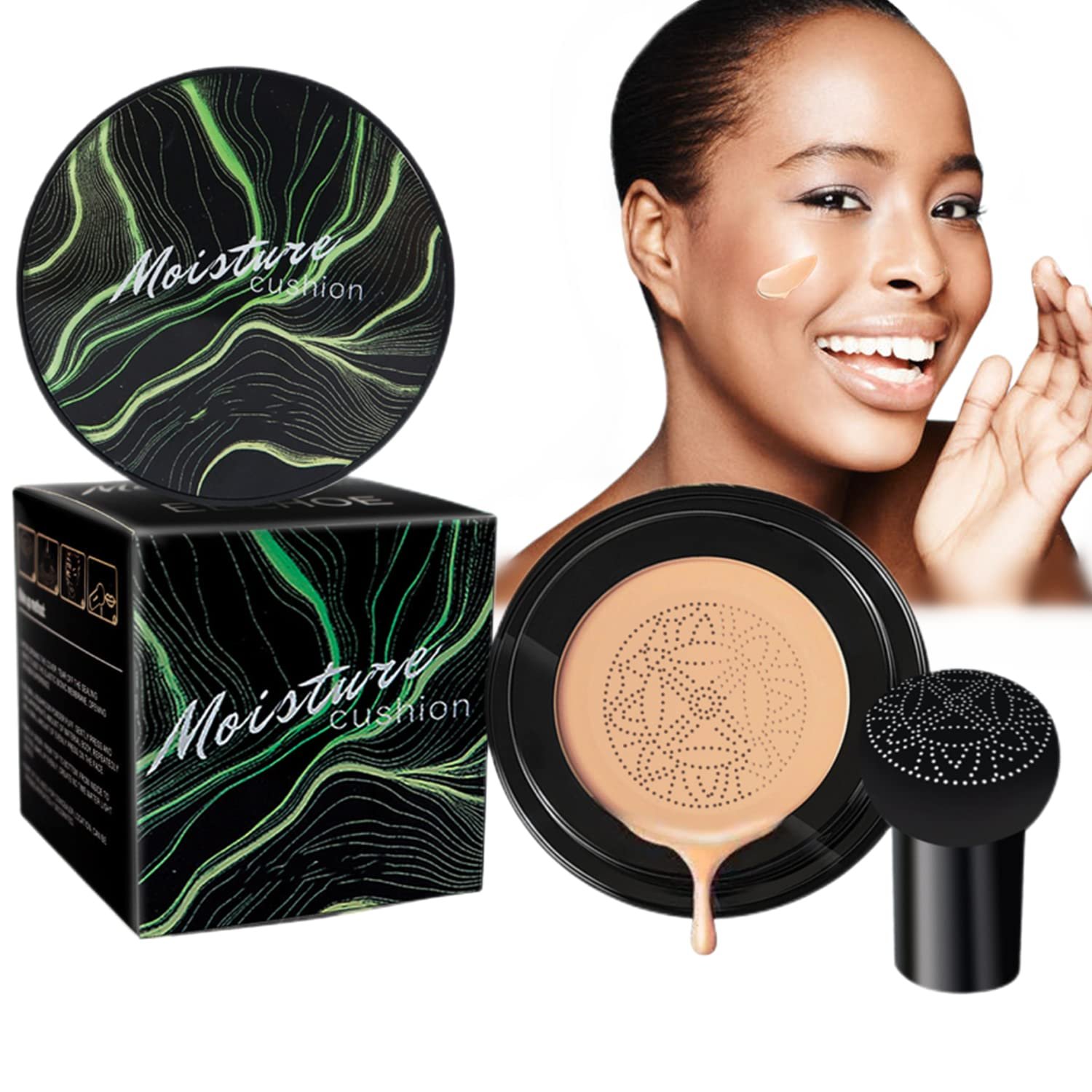 Mushroom Head Air Cushion CC Cream, BB Cream Foundation CC Cream Moisturizing Concealer, Bright Make