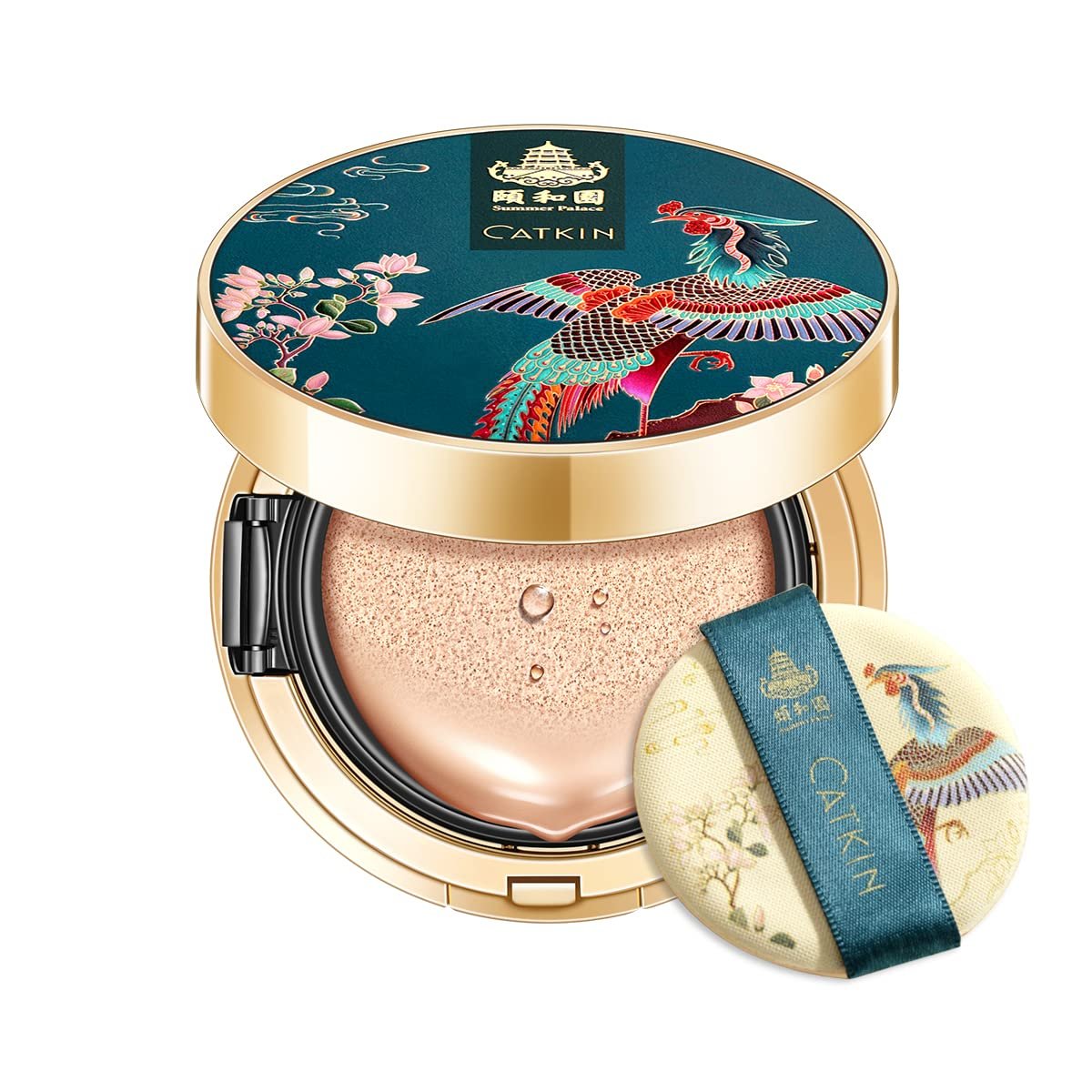 CATKIN BB Cream Air Cushion Foundation Full Coverage Moisturizing Concealer Natural Makeup With Free