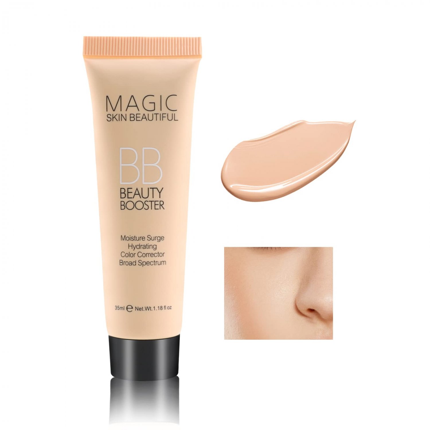 Boobeen Hydrating BB Cream, Full-Coverage Foundation&Concealer, Color Correcting Cream, Tinted Moist