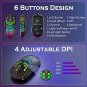 Lightweight Wireless Gaming Mouse, UHURU WM-08 Rechargeable Computer Mouse with Honeycomb Shell, 11 