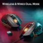 Wireless Gaming Mouse, UHURU Wired Wireless Type-C Rechargeable Computer Gaming Mouse with 7 Program