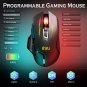Wireless Gaming Mouse, UHURU Wired Wireless Type-C Rechargeable Computer Gaming Mouse with 7 Program