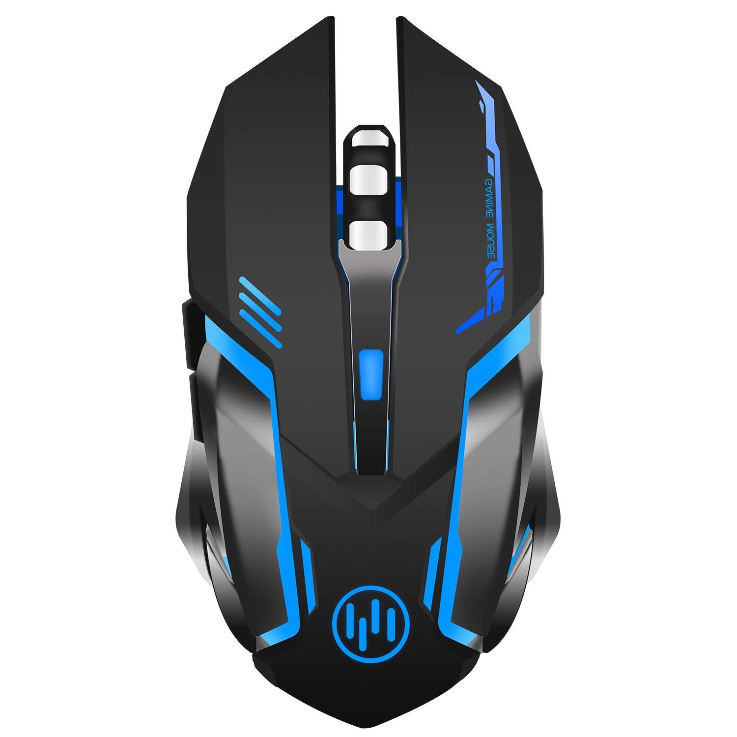 Wireless Gaming Mouse, Scettar Rechargeable Computer Gaming Mouse Silent Click, 7 Led Light, 3 Adjus