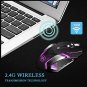 Wireless Gaming Mouse, Scettar Rechargeable Computer Gaming Mouse Silent Click, 7 Led Light, 3 Adjus