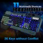 Wireless Gaming Keyboard and Mouse,Rainbow Backlit Rechargeable Keyboard Mouse with 3800mAh Battery