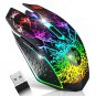 Wireless Gaming Mouse, Scettar Rechargeable Wireless Computer Gaming Mouse with Colorful LED Lights,