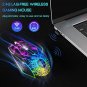 Wireless Gaming Mouse, Scettar Rechargeable Wireless Computer Gaming Mouse with Colorful LED Lights,