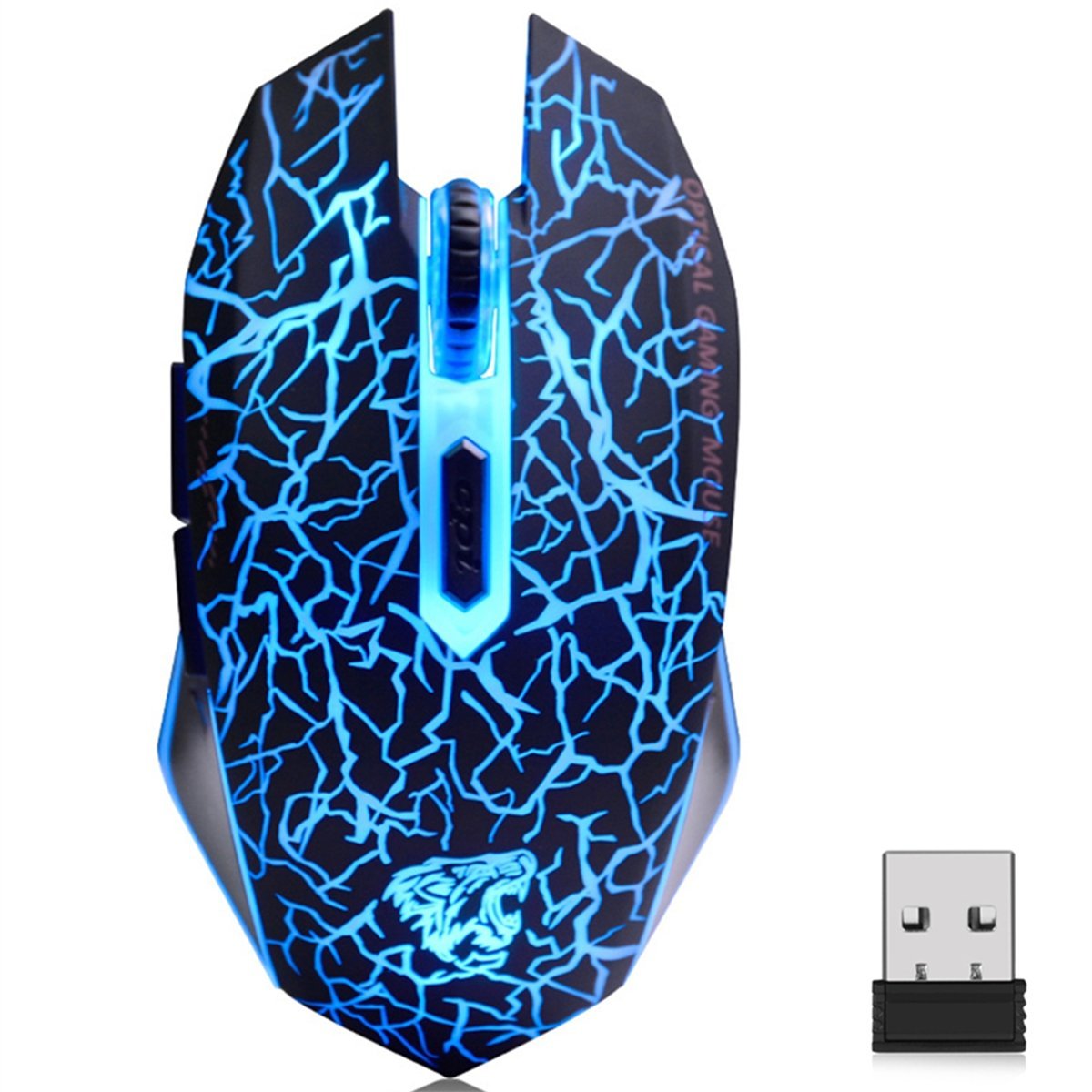 VEGCOO C10 Wireless Gaming Mouse Rechargeable Silent Optical Mice 7 Colors LED Lights, 7 Buttons 240