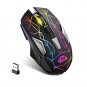Wireless Gaming Mouse Rechargeable with Silent Rainbow RGB Backlit ,2.4G USB Nano Receiver Optical S