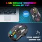 Wireless Gaming Mouse Rechargeable with Silent Rainbow RGB Backlit ,2.4G USB Nano Receiver Optical S