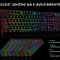 Gaming Keyboard Mouse and Headset with mic Combo USB Wired RGB Backlit Gamer Bundle Compatible with