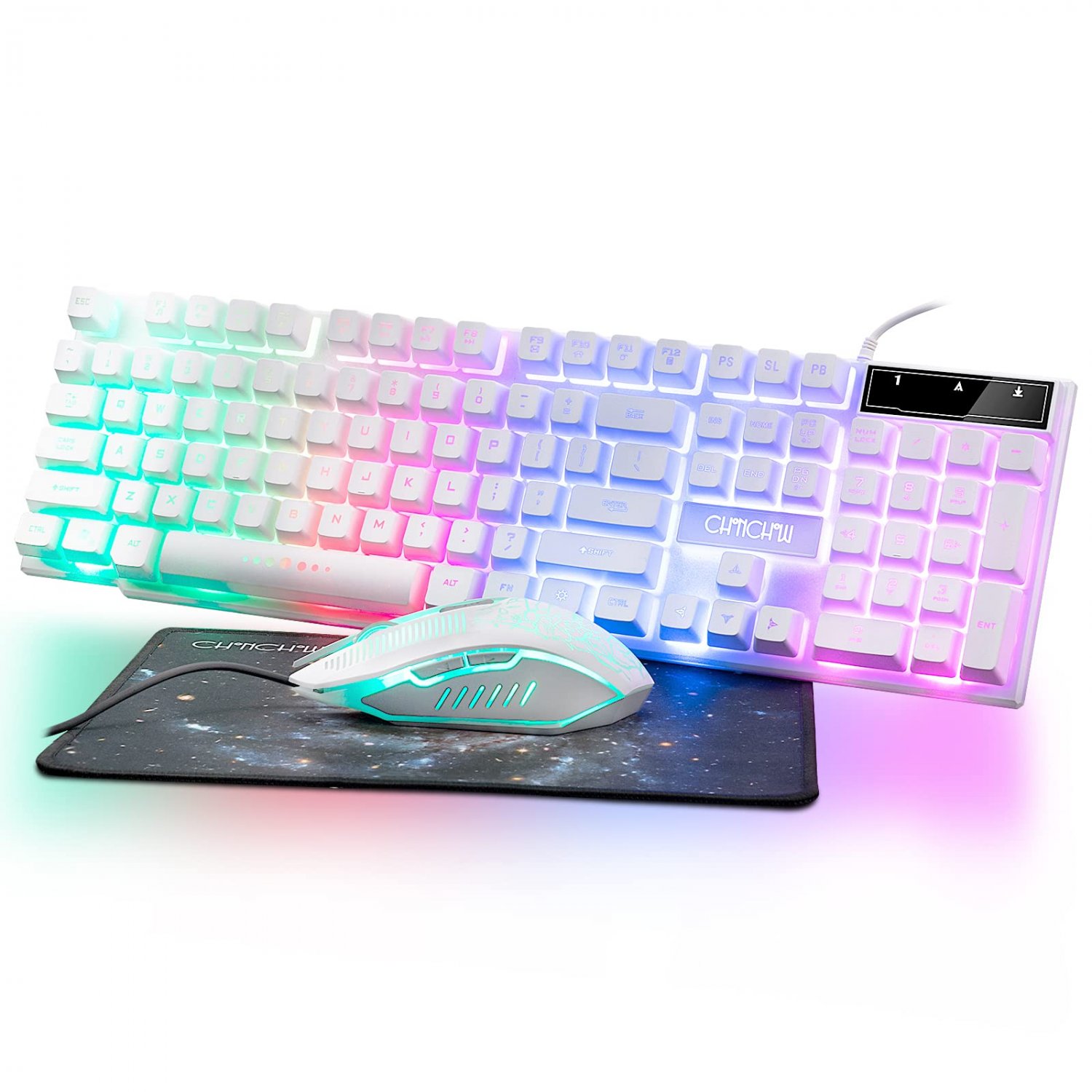 Gaming Keyboard and Mouse Combo-Light Up Keyboard&Gaming Mouse LED Backlit 3600DPI Wired Mechanical 