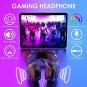 Wireless Gaming Keyboard Mouse and Wired Headphone with 87 Key Rainbow Backlight Rechargeable 3800mA