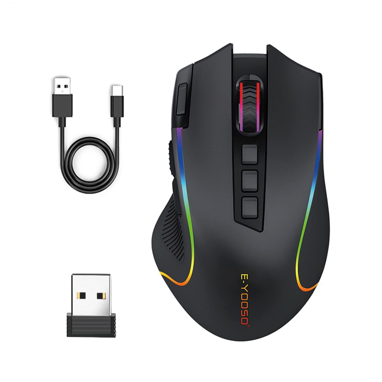 EYOOSO X11 Wireless RGB Gaming Mouse Rechargeable, 8000 DPI Wired