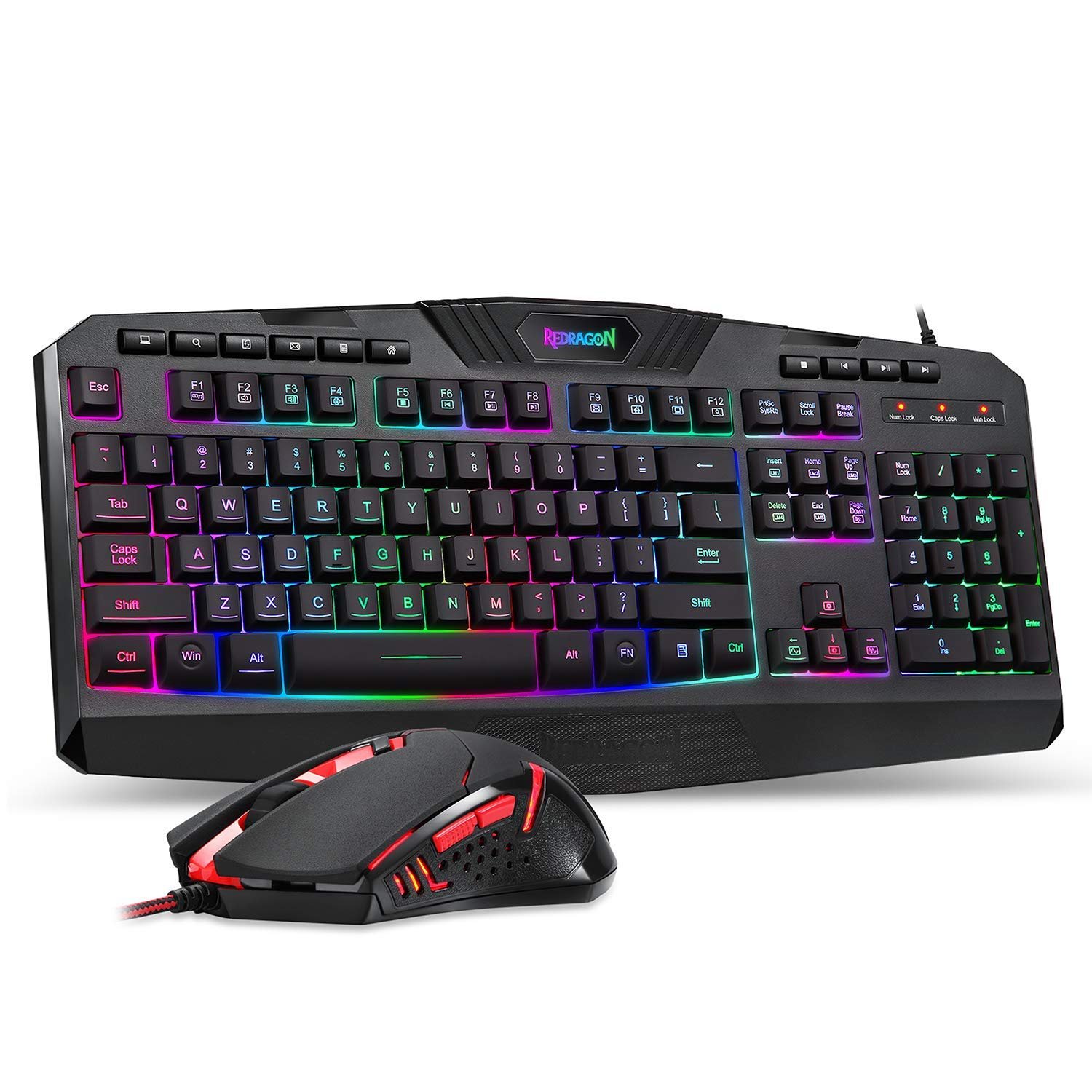 Redragon S101 Wired Gaming Keyboard and Mouse Combo RGB Backlit Gaming Keyboard with Multimedia Keys
