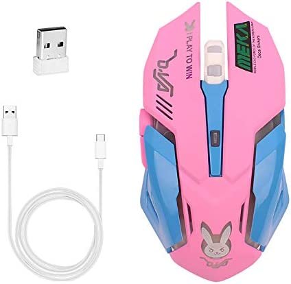 Gaming Mouse,7 Colors Backlit Optical Game Wireless Mice Ergonomic with 2400 DPI and 6 Buttons 4 Sho