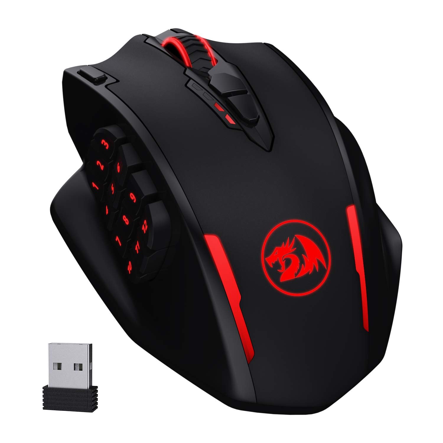 Redragon M913 Impact Elite Wireless Gaming Mouse, 16000 DPI Wired/Wireless RGB Gamer Mouse with 16 P