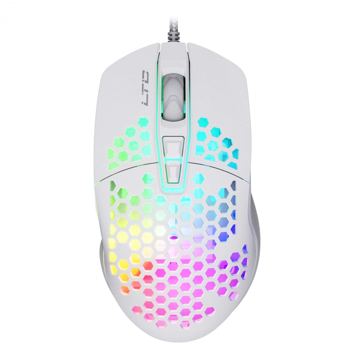 LTC Circle Pit HM-001 RGB Gaming Mouse with Lightweight Honeycomb Shell, Adjusted 6400DPI, 6 Program