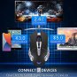 Bluetooth Mouse, Rechargeable Wireless Gaming Mouse Multi Device(BT 5.0/3.0+USB) with Side Buttons,