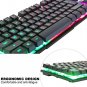 BAKTH Multiple Color Rainbow LED Backlit Mechanical Feeling USB Wired Gaming Keyboard and Mouse Comb