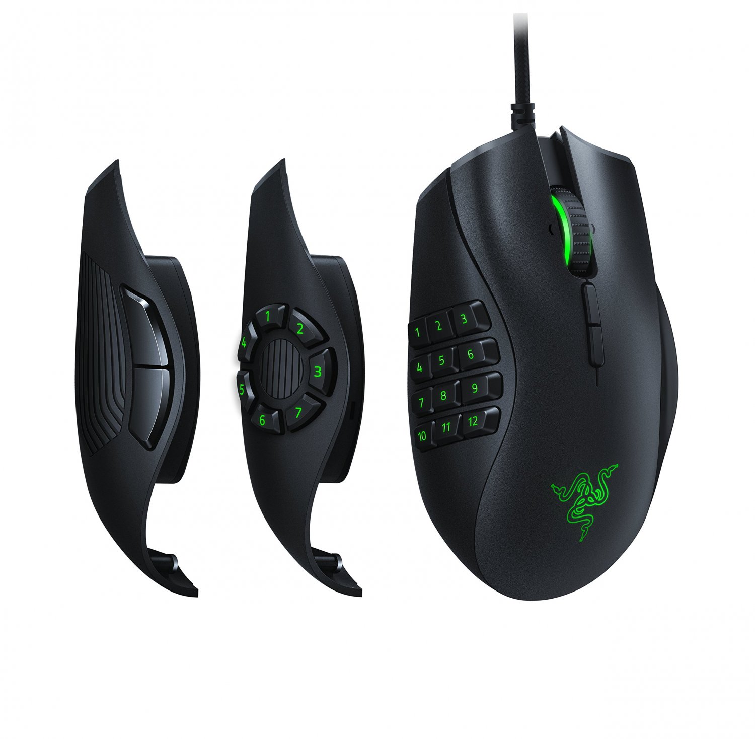 Razer Naga Trinity Gaming Mouse: 16,000 DPI Optical Sensor - Chroma RGB Lighting - Interchangeable S