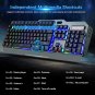 Wireless Gaming Keyboard and Mouse,Rainbow Backlit Rechargeable Keyboard with 3800mAh Battery Metal