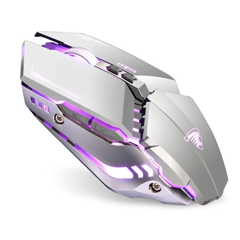 TENMOS T12 Wireless Gaming Mouse Rechargeable, 2.4G Silent Optical Wireless Computer Mice with Chang