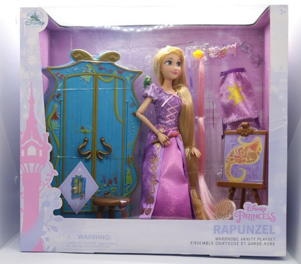 Disney Rapunzel Classic Doll Wardrobe Vanity Play Set Tangled Flynn