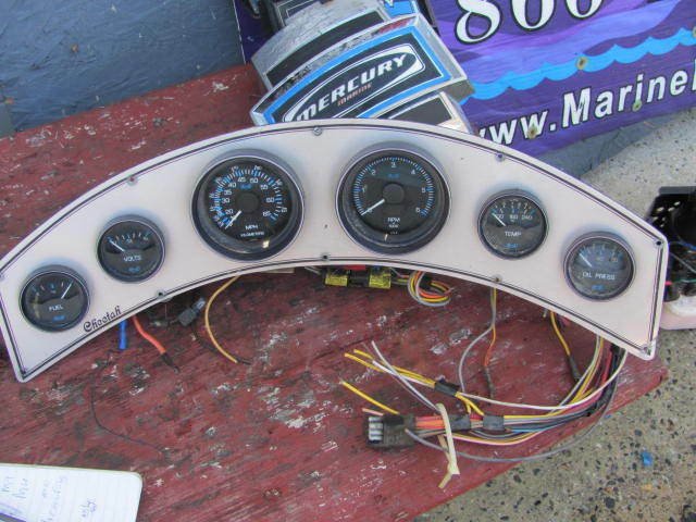 1986 CHEETAH Boat GAUGES CURVED Instrument Cluster 22 x 5 Inch