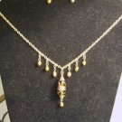 Gold Pearl and Glass pendant