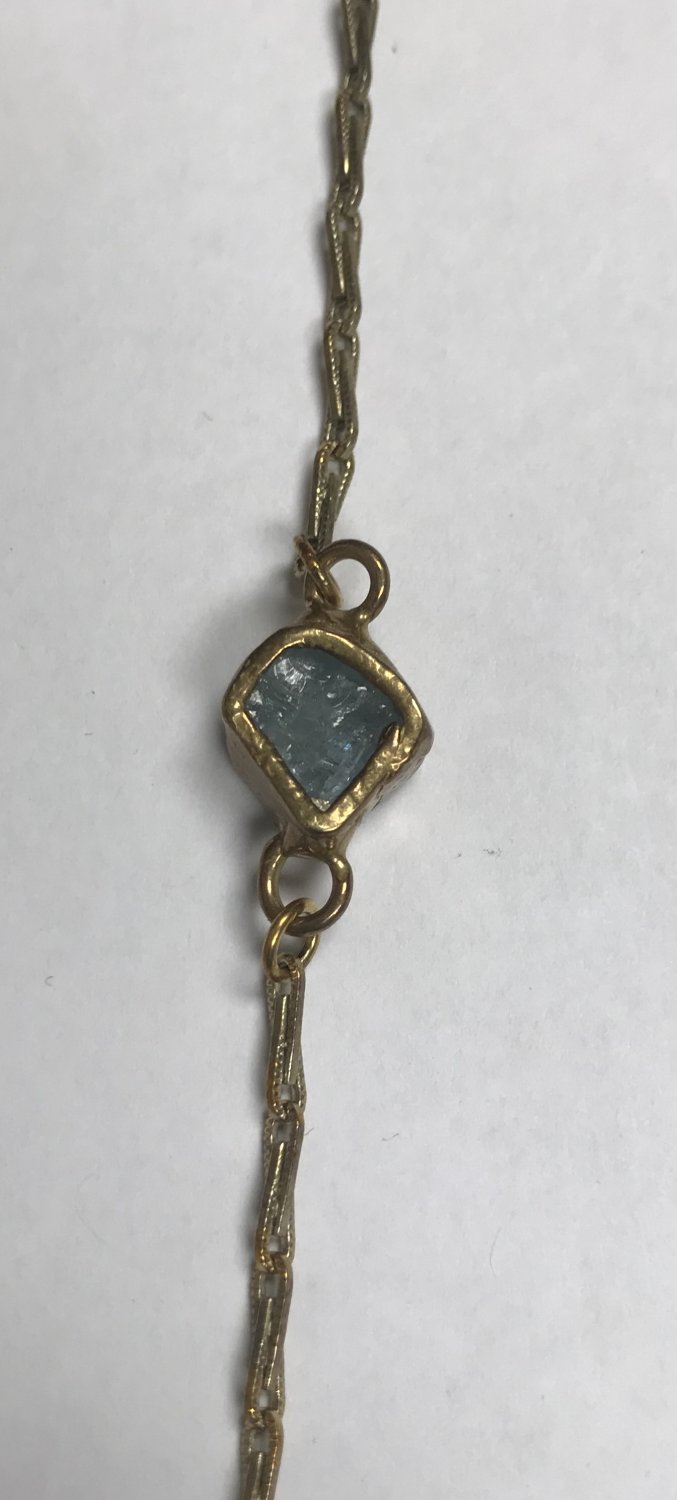 Brass and Aquamarine Guardian Bracelet