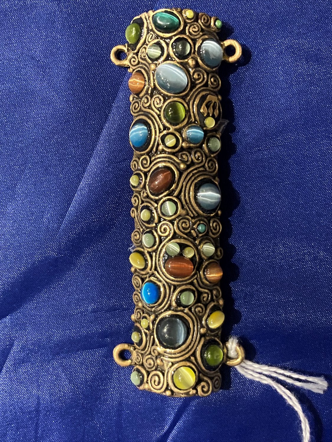 Multicolored Glass Stone Mezuzah