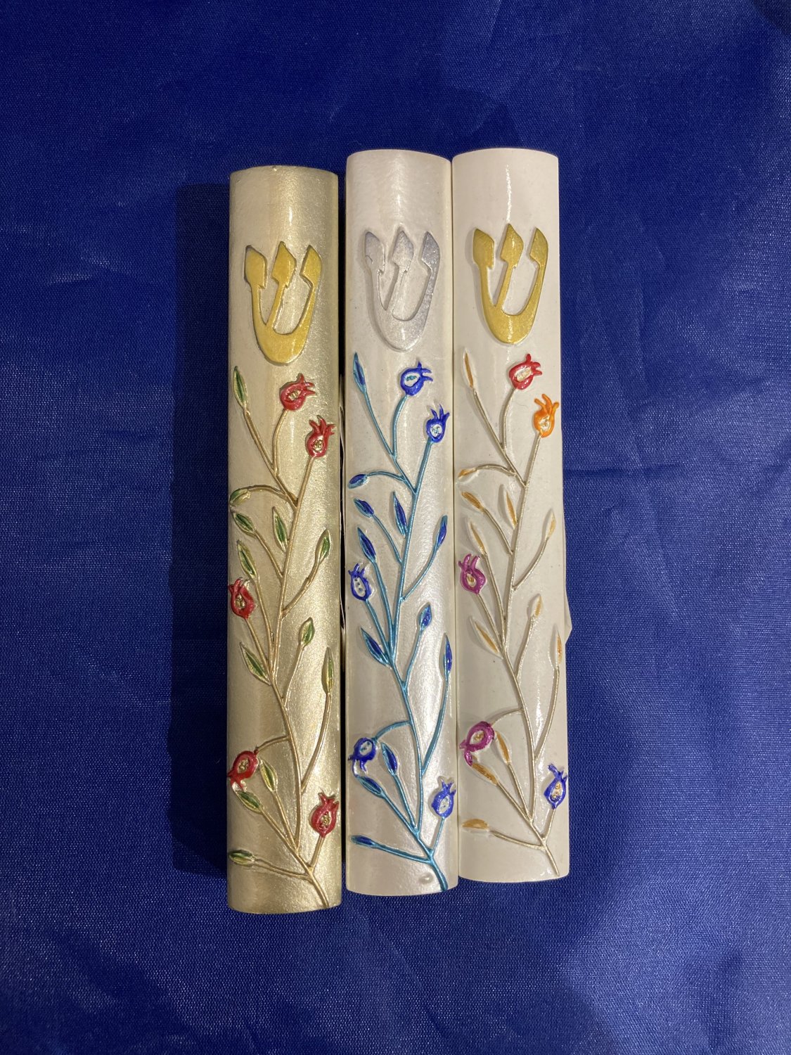 Pomegranate Detail Painted Mezuzah