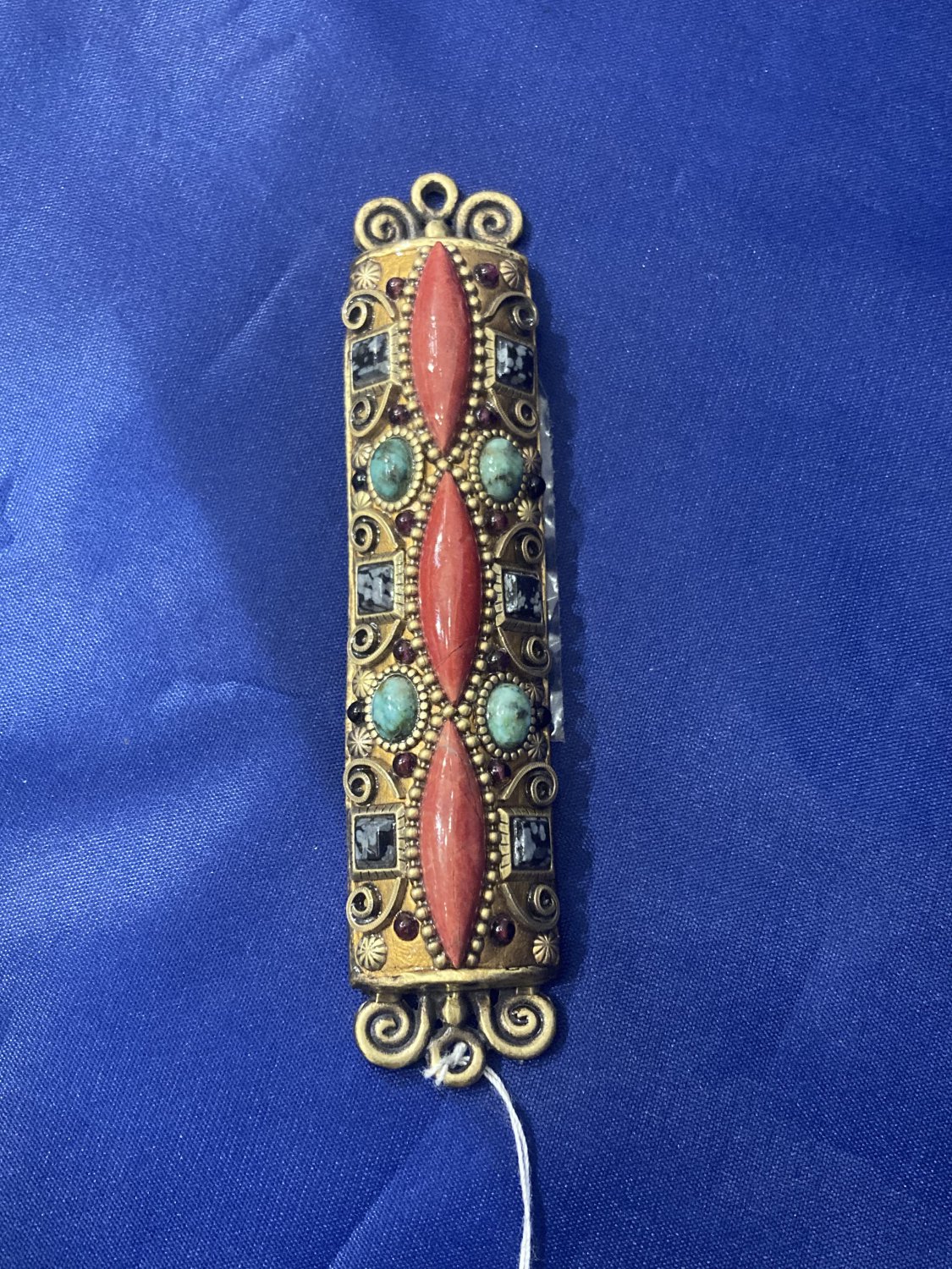 Metal Multi Stones Mezuzah