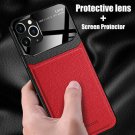 For iPhone 11/11 Pro/11 Pro Max Leather Hybrid Protective Glass Slim Case Cover