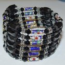  Black Crystal Magnetic Cloisonnette Hemetites 36'' Necklace/Bracelet