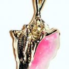 Solid 14K Gold Enamel Conch Pendant