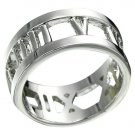 Rhodium Plated Roman Numerals Ring NEW UNIQUE