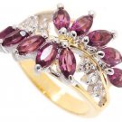 Flower 3.5 ct created Amethyst diamond CZ ring