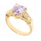 18k yellow Gold plated Tanzanite created Heart ring